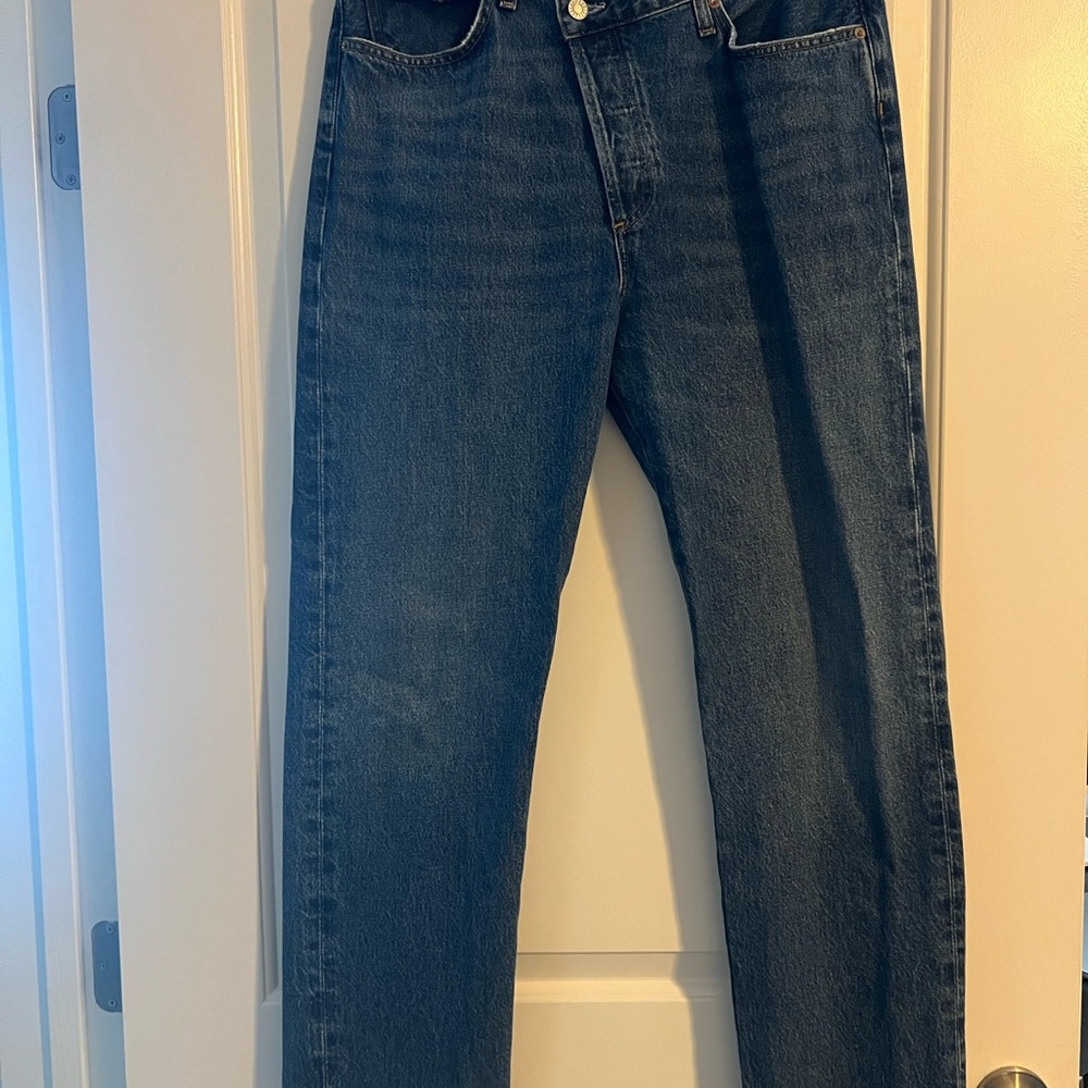 Agolde Dark Blue Straight Jeans